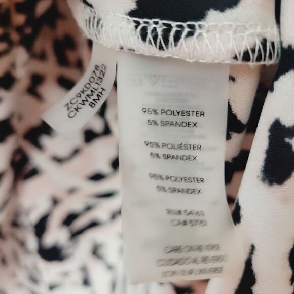 Calvin Klein Abstract Animal Print V Neck Blouse - Picture 9 of 11